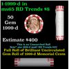 Image 1 : Shotgun Lincoln 1c roll, 1999-d 50 pcs Bank Wrapper.