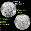 Image 1 : 1886-p Morgan Dollar $1 Grades GEM+ Unc