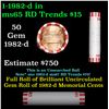 Image 1 : Shotgun Lincoln 1c roll, 1982-d 50 pcs Bank Wrapper.