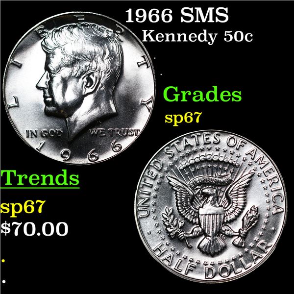 1966 SMS Kennedy Half Dollar 50c Grades sp67
