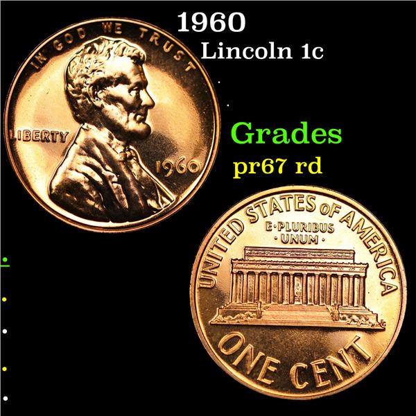 Proof 1960 Lincoln Cent 1c Grades Gem++ Proof Red