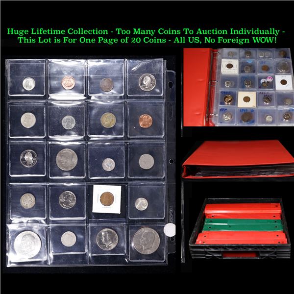 Huge Liifetime Collection - Too Many Coins To Auction Individually - This Lot is For One Page of 20 
