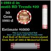 Image 1 : Shotgun Lincoln 1c roll, 1981-d 50 pcs Bank Wrapper.