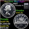 Image 1 : ***Auction Highlight*** 1963 Canada Dollar $1 Graded ms67 PL By SEGS (fc)