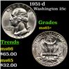 Image 1 : 1951-d Washington Quarter 25c Grades GEM+ Unc