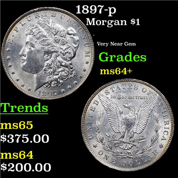 1897-p Morgan Dollar $1 Grades Choice+ Unc