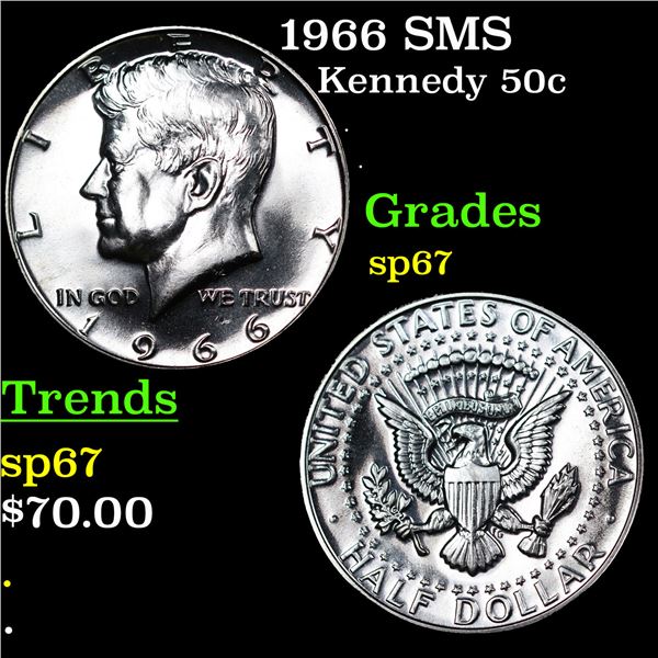 1966 SMS Kennedy Half Dollar 50c Grades sp67