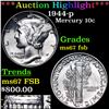 Image 1 : ***Auction Highlight*** 1944-p Mercury Dime 10c Graded GEM++ FSB BY USCG (fc)