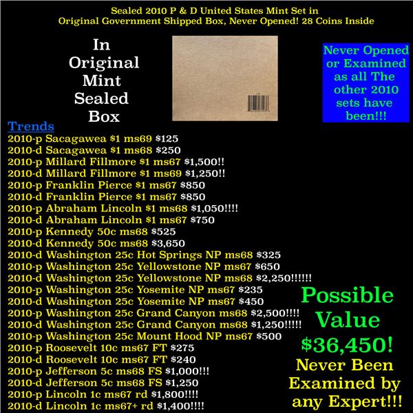 Sealed 2010 United States Mint Set in Original Government Shipped Box, Never Opened! 28 Coins Inside
