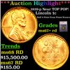 Image 1 : ***Auction Highlight*** 1939-p Lincoln Cent Near TOP POP! 1c Graded ms67+ rd BY SEGS (fc)