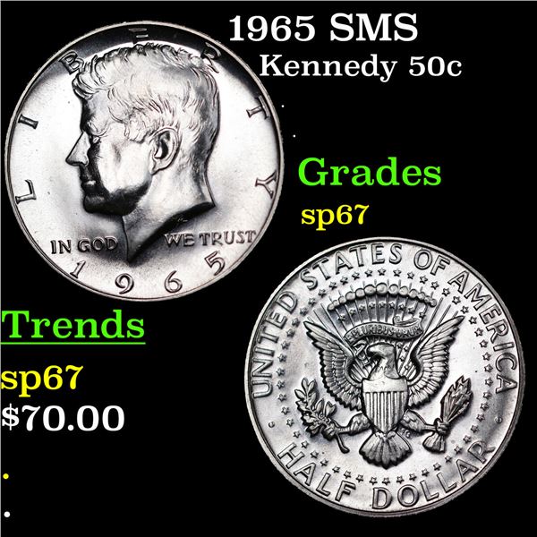 1965 SMS Kennedy Half Dollar 50c Grades sp67