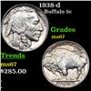 Image 1 : 1938-d Buffalo Nickel 5c Grades GEM++ Unc
