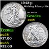 Image 1 : 1942-p Walking Liberty Half Dollar 50c Grades Choice AU/BU Slider