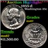 Image 1 : ***Auction Highlight*** 1955-d Washington Quarter 25c Graded GEM++ Unc BY USCG (fc)
