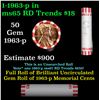 Image 1 : Shotgun Lincoln 1c roll, 1963-p 50 pcs Bank Wrapper.