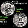 Image 1 : 1941-p Washington Quarter 25c Grades GEM+ Unc