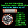 Image 1 : ***Auction Highlight*** Full Roll of Silver Unc 1963-p Washington 25c, 40 Coins in Total Brilliant U