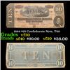Image 1 : 1864 $10 Confederate Note, T68 Grades vf++