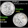 Image 1 : 1940-p Walking Liberty Half Dollar 50c Grades Select AU
