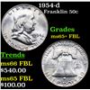 Image 1 : 1954-d Franklin Half Dollar 50c Grades GEM+ FBL