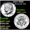 Image 1 : 1965 SMS Kennedy Half Dollar 50c Grades sp66+ cam