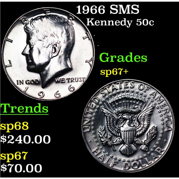 1966 SMS Kennedy Half Dollar 50c Grades sp67+