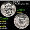 Image 1 : 1952-p Washington Quarter 25c Grades GEM+ Unc