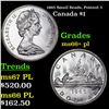 Image 1 : 1965 Small Beads, Pointed 5 Canada Dollar $1 Grades GEM++ PL