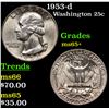 Image 1 : 1953-d Washington Quarter 25c Grades GEM+ Unc