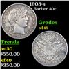 Image 1 : 1903-s Barber Half Dollars 50c Grades xf+