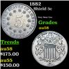 Image 1 : 1882 Shield Nickel 5c Grades Choice AU/BU Slider