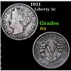 Image 1 : 1911 Liberty Nickel 5c Grades f+