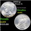 Image 1 : 1923-p Peace Dollar $1 Grades GEM Unc