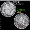 Image 1 : 1912-p Liberty Nickel 5c Grades vf+