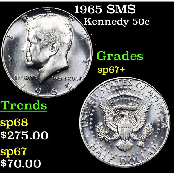 1965 SMS Kennedy Half Dollar 50c Grades sp67+