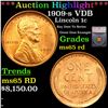 Image 1 : ***Auction Highlight*** 1909-s VDB Lincoln Cent 1c Graded ms65 rd BY SEGS (fc)