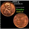 Image 1 : 1955-p Lincoln Cent 1c Grades GEM Unc RB