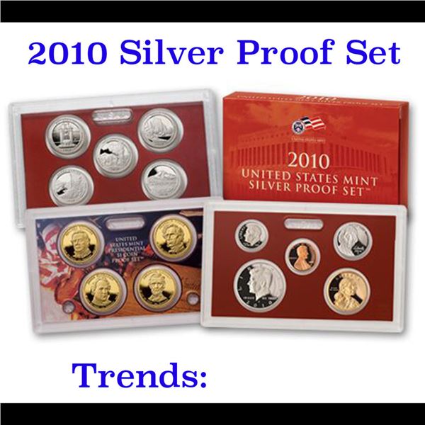 2010 United States Silver Proof Set - 14 pc set, about 1 1/2 ounces of pure silver