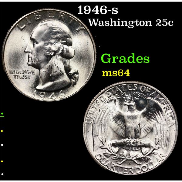 1946-s Washington Quarter 25c Grades Choice Unc