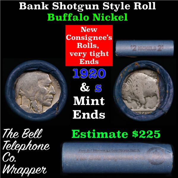 Buffalo Nickel Shotgun Roll in Old Bank Style 'Bell Telephone'  Wrapper 1920 &s Mint Ends