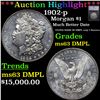 Image 1 : ***Auction Highlight*** 1902-p Morgan Dollar $1 Graded ms63 DMPL BY SEGS (fc)