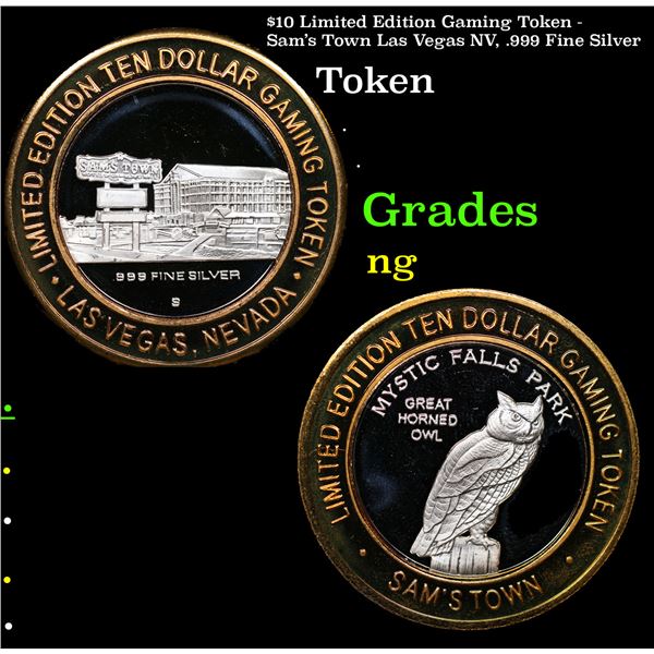 $10 Limited Edition Gaming Token - Sam's Town Las Vegas NV, .999 Fine Silver
