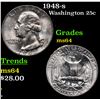 Image 1 : 1948-s Washington Quarter 25c Grades Choice Unc
