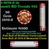 Image 1 : Shotgun Lincoln 1c roll, 1970-d 50 pcs Bank Wrapper.