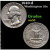 Image 1 : 1949-d Washington Quarter 25c Grades Select AU
