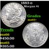 Image 1 : 1883-o Morgan Dollar $1 Grades GEM+ Unc