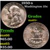 Image 1 : 1950-s Washington Quarter 25c Grades GEM+ Unc