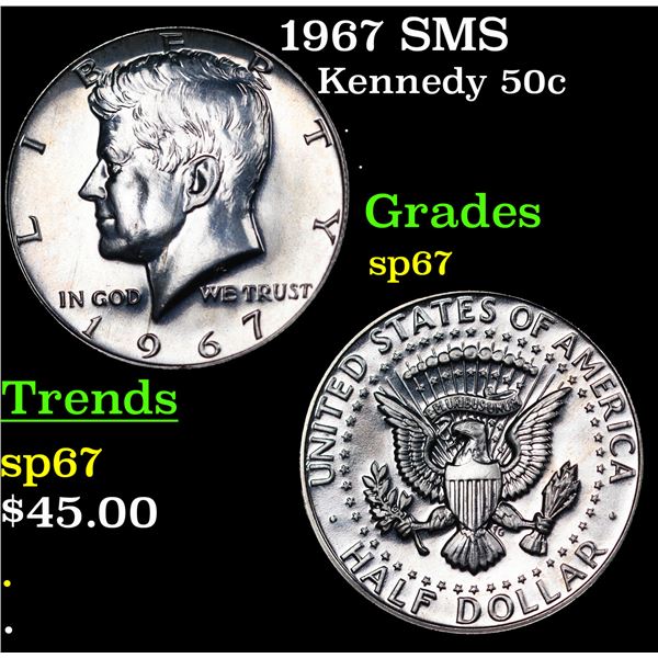 1967 SMS Kennedy Half Dollar 50c Grades sp67