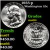 Image 1 : 1955-p Washington Quarter 25c Grades GEM++ Unc