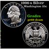 Image 1 : Proof 1996-s Silver Washington Quarter 25c Grades GEM++ Proof Deep Cameo